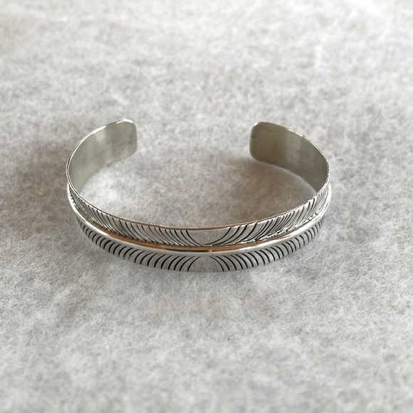 Sterling Feather Cuff Bracelet - Picture 3 of 6